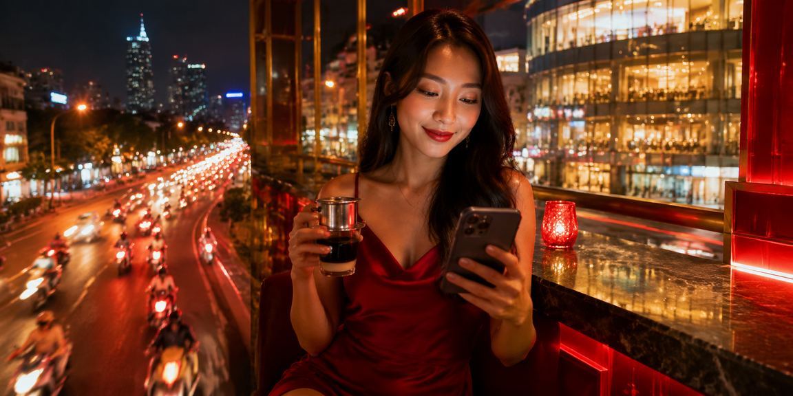 Người dùng Việt Nam cá cược thể thao trên điện thoại tại quán cà phê